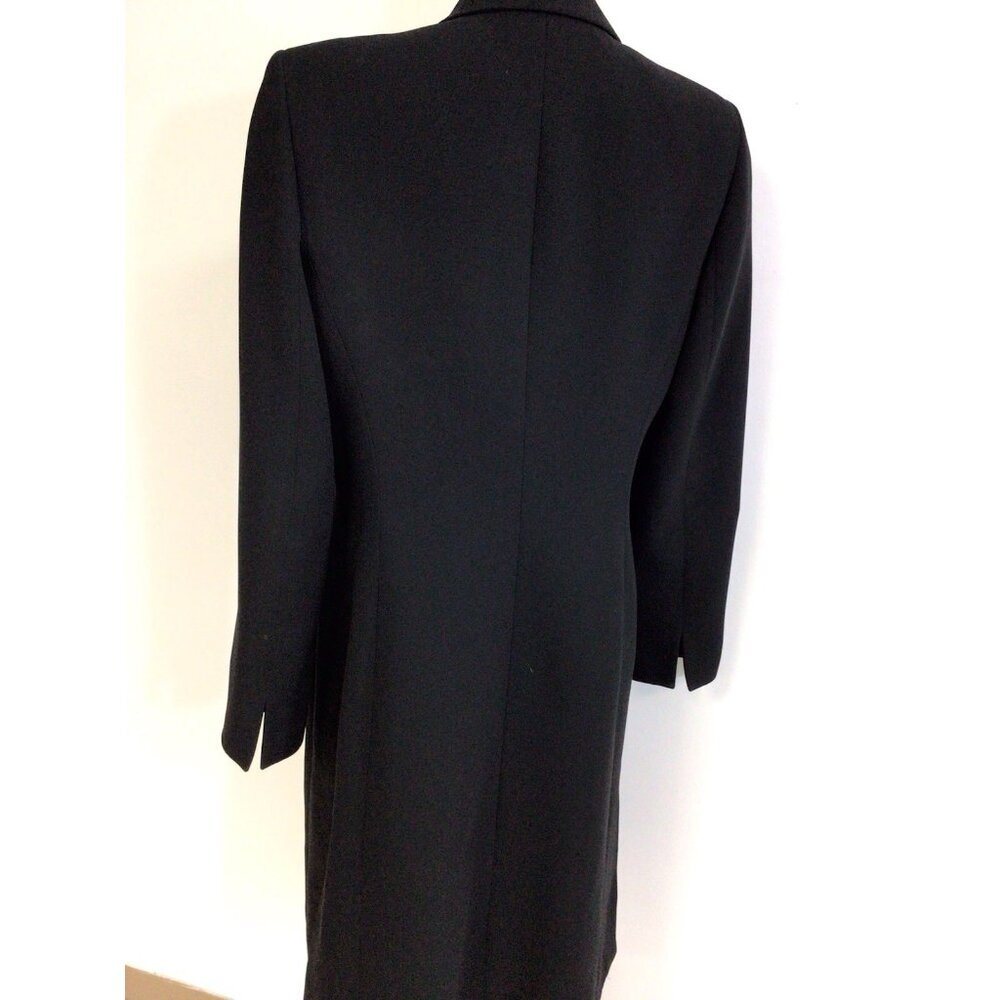 Jones Studio Long Black Coat Executive Jacket Womens 6 - Picture 4 of 9